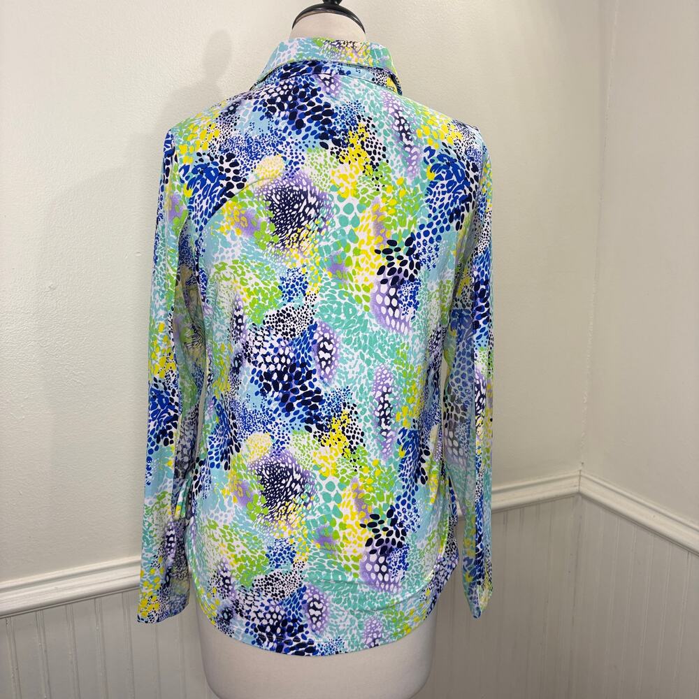 IBKUL Size S Top Lessie Long Sleeve Zip Mock UPF 50+ Tennis Golf Pickleball - Picture 9 of 12
